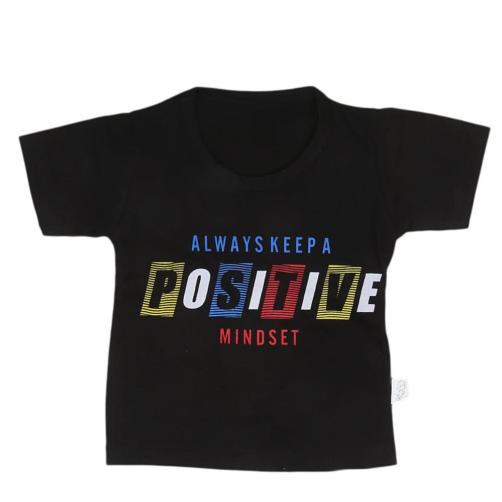 Boys Half Sleeves T-Shirt 14-24 - Black, Kids, Boys T-Shirts, Chase Value, Chase Value