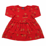 Girls Full Sleeves Frock - Red, Girls Frocks, Chase Value, Chase Value