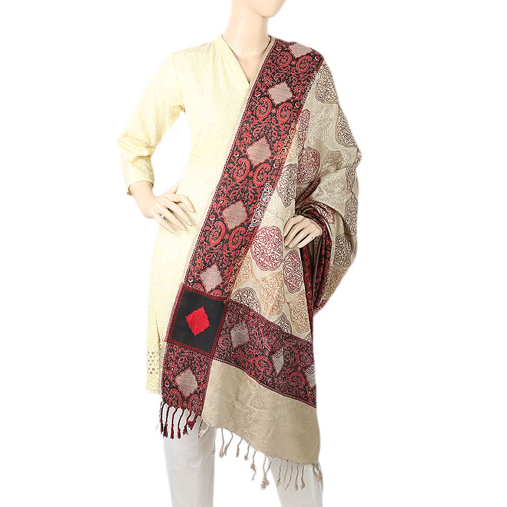 Women's Silki Jaal Shawl - Red & Black, Women, Shawls And Scarves, Chase Value, Chase Value