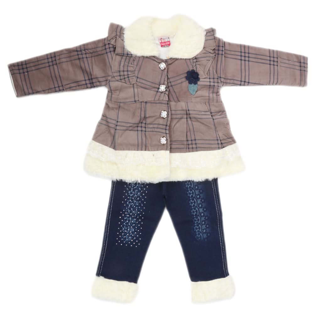 Girls Full Sleeves Pant Suit - Dark Grey, Kids, Girls Sets And Suits, Chase Value, Chase Value