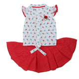 Newborn Girls Half Sleeves Skirt Suit - Red, Kids, NB Girls Sets And Suits, Chase Value, Chase Value