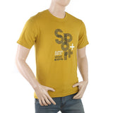 Men's Half Sleeves Printed T-Shirt - Mustard, Men, T-Shirts And Polos, Chase Value, Chase Value