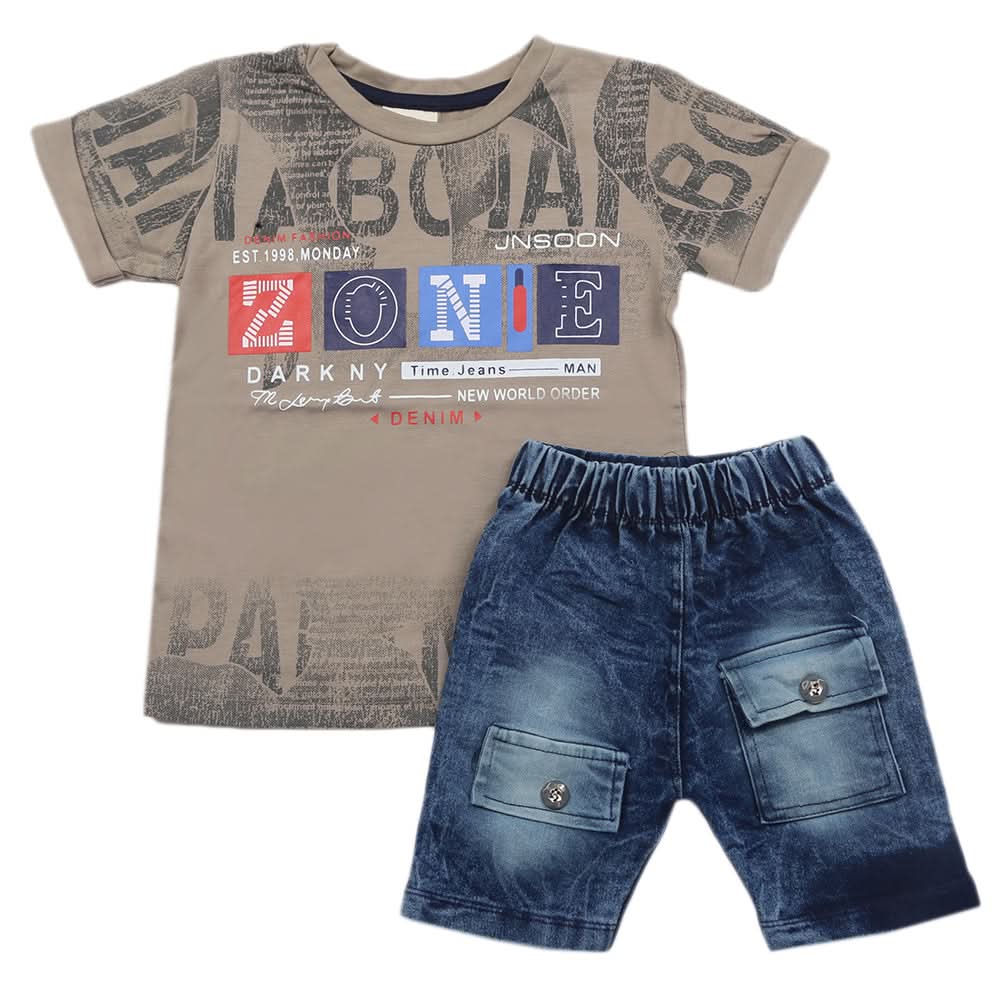 Boys Short Suit - Grey, Kids, Boys Sets And Suits, Chase Value, Chase Value