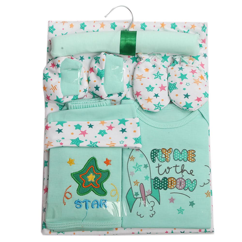 Newborn Fancy Gift Set 8Pcs - Light Green, Baby Care, Chase Value, Chase Value