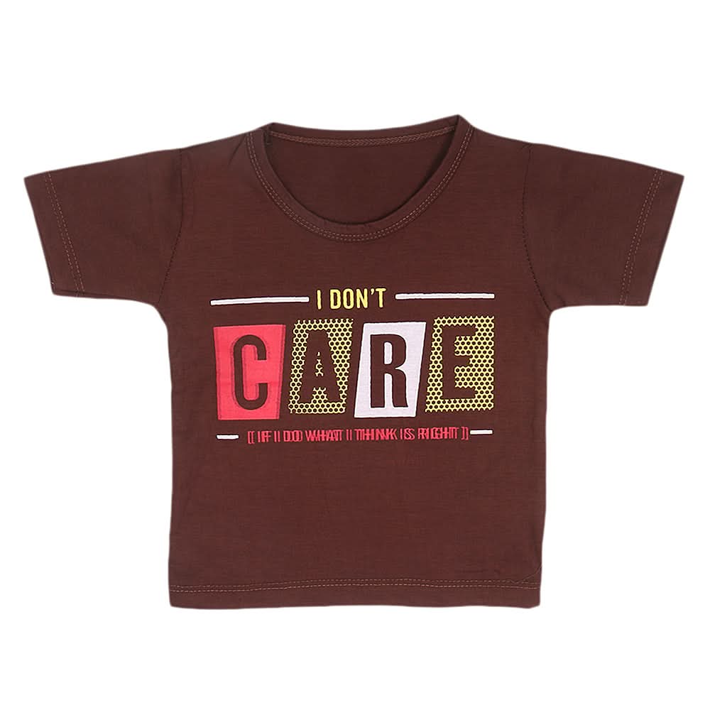 Boys Half Sleeves T-Shirt 14-24 - Dark Brown, Kids, Boys T-Shirts, Chase Value, Chase Value