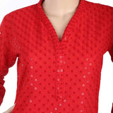 Women's Fancy Chicken Kurti - Red, Women, Ready Kurtis, Chase Value, Chase Value