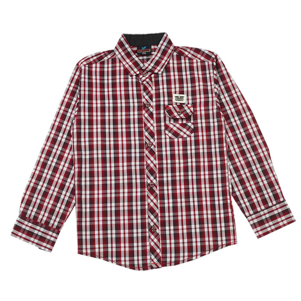Boys Full Sleeves Shirt - Maroon, Boys Shirts, Chase Value, Chase Value