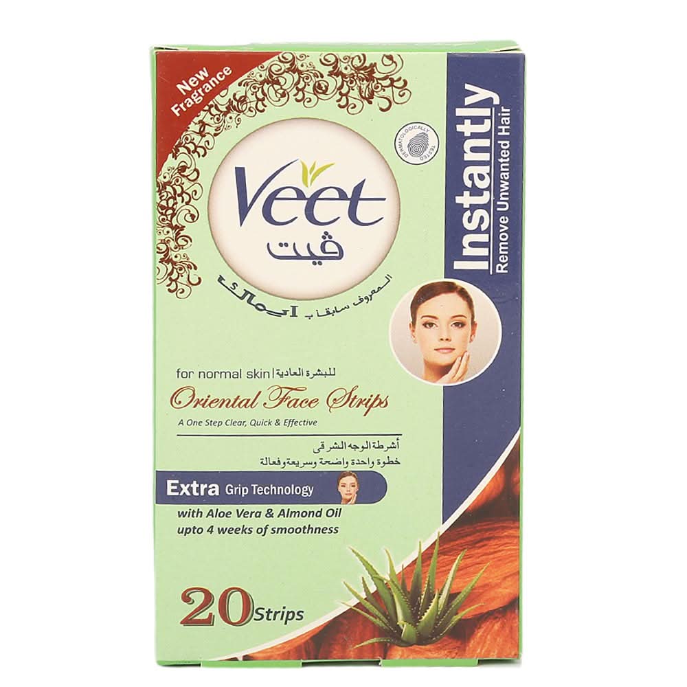 Veet Oriental Face Strips - Aloe Vera & Almond Oil, Beauty & Personal Care, Hair Removal, Chase Value, Chase Value