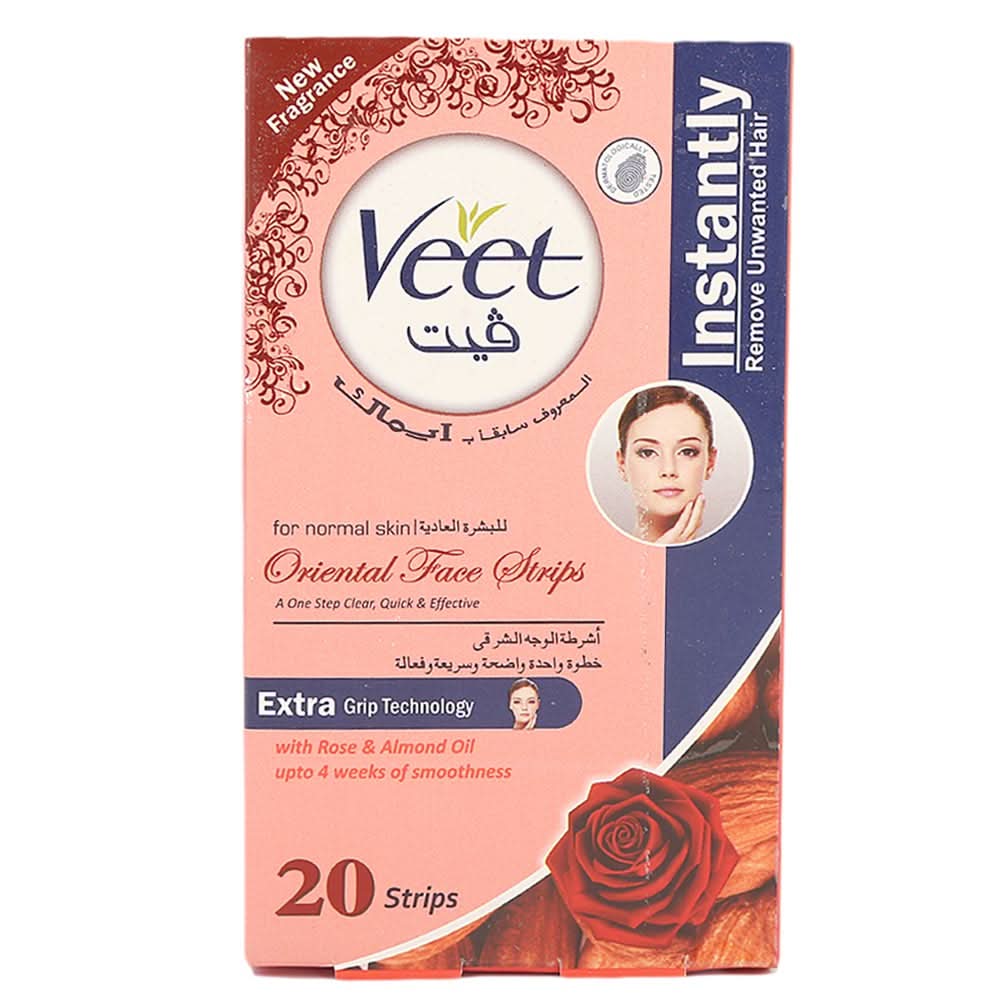 Veet Oriental Face Strips - Rose & Almond Oil, Beauty & Personal Care, Hair Removal, Chase Value, Chase Value