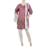 Women's Jacquard Embroidered 3 Pcs Suit - Pink, Women, Shalwar Suits, Chase Value, Chase Value