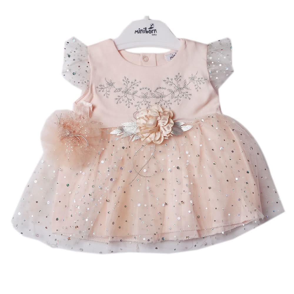 Newborn Girls Frock - Peach, Newborn Girls Frocks, Chase Value, Chase Value