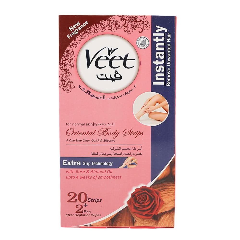 Veet Oriental Body Strips - Rose & Almond Oil, Beauty & Personal Care, Hair Removal, Chase Value, Chase Value