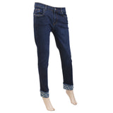Women's Denim Pant Reverse Pearls Bottom - Dark Blue, Women, Pants & Tights, Chase Value, Chase Value