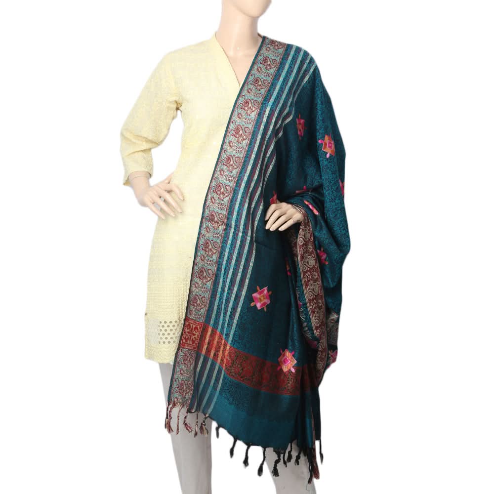 Women's Embroidered Shawl - Sea Green, Women, Shawls And Scarves, Chase Value, Chase Value