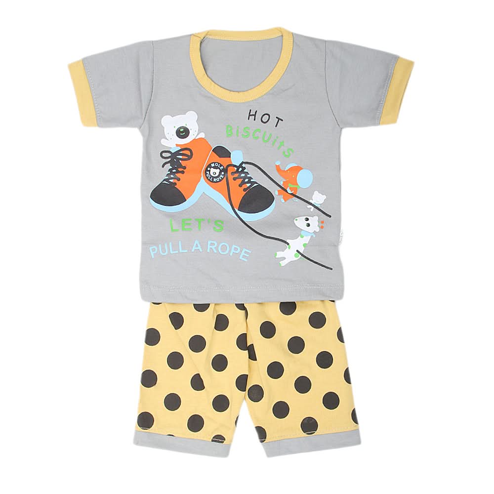Boys Half Sleeves Suits Sml 9101 - Grey, Kids, Boys Sets And Suits, Chase Value, Chase Value