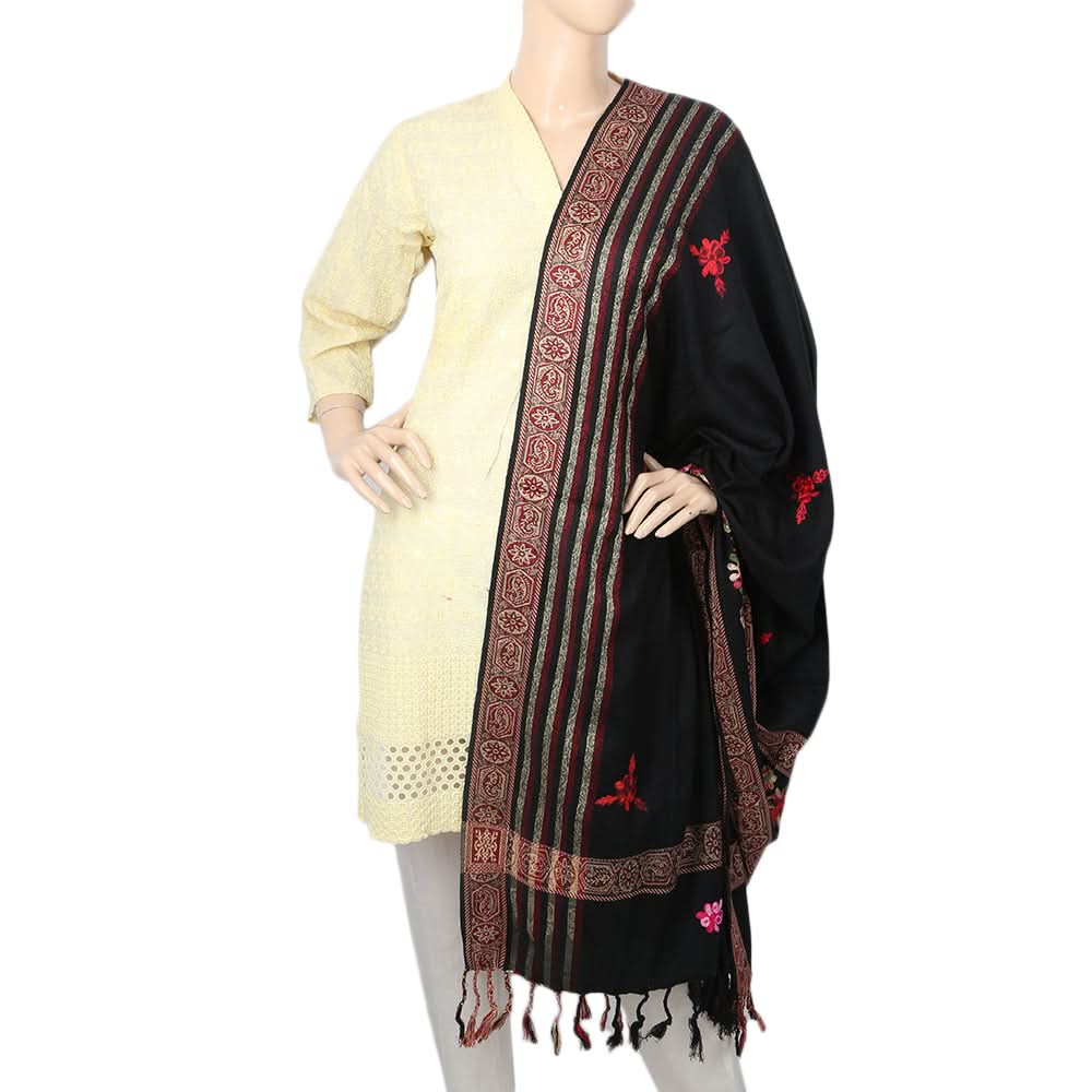 Women's Embroidered Shawl - Black, Women, Shawls And Scarves, Chase Value, Chase Value
