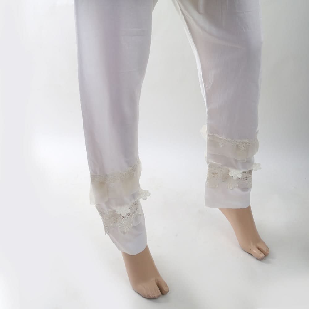 Women's Center Lace Trouser - White, Women, Pants & Tights, Chase Value, Chase Value