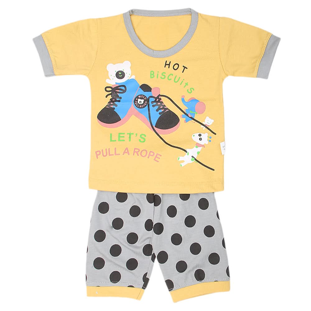 Boys Half Sleeves Suits Sml - Mustard, Kids, Boys Sets And Suits, Chase Value, Chase Value