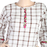 Women's Strip Cotton Kurti - Brown, Women, Ready Kurtis, Chase Value, Chase Value