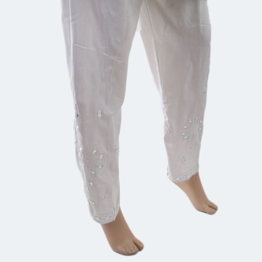 Women's Trouser With Mirror - White, Women, Pants & Tights, Chase Value, Chase Value