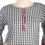 Women's Strip Cotton Kurti - Black, Women, Ready Kurtis, Chase Value, Chase Value