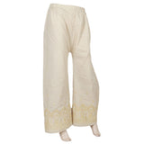 Women's Embroidered Bell Bottom Trouser - Beige, Women, Pants & Tights, Chase Value, Chase Value