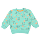 Newborn Girls Full Sleeves T-shirt - Sea Green, Newborn Girls T-Shirts, Chase Value, Chase Value