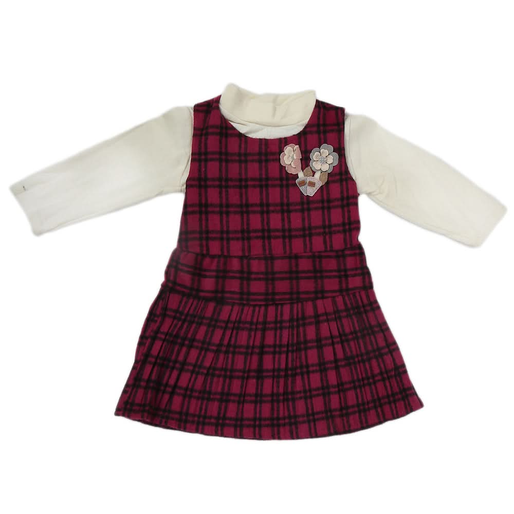 Girls 2Pcs Frock M03 - Off White, Kids, Girls Frocks, Chase Value, Chase Value