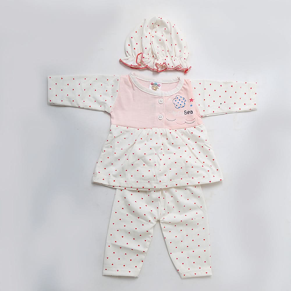 Newborn Girls Full Sleeves Suit - Pink, Kids, NB Girls Sets And Suits, Chase Value, Chase Value