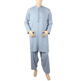 Men's Mashriq Slim Fit Embroided Shalwar Suit - Blue, Men, Shalwar Kameez, Chase Value, Chase Value