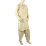 Men's Mashriq Slim Fit Embroided Shalwar Suit - Yellow, Men, Shalwar Kameez, Chase Value, Chase Value