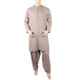 Men's Mashriq Slim Fit Embroided Shalwar Suit - Light Brown, Men, Shalwar Kameez, Chase Value, Chase Value
