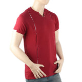 Men's Half Sleeves Round Neck T-Shirt - Maroon, Men, T-Shirts And Polos, Chase Value, Chase Value