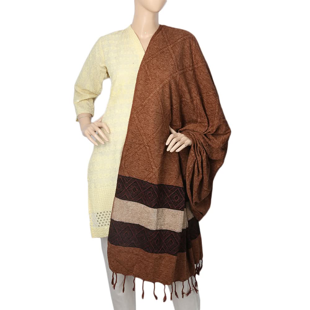 Women's Velvet Shawl - Light Brown, Women, Shawls And Scarves, Chase Value, Chase Value