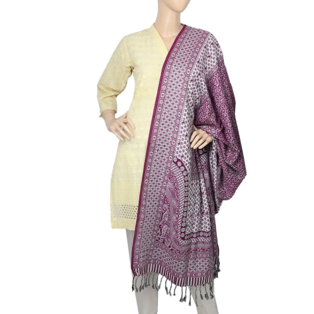 Women's Velvet Print Peoar Shawl - Pink, Women, Shawls And Scarves, Chase Value, Chase Value