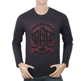 Men's Full Sleeves Lycra Printed T-Shirt - Dark Grey, Men, T-Shirts And Polos, Chase Value, Chase Value