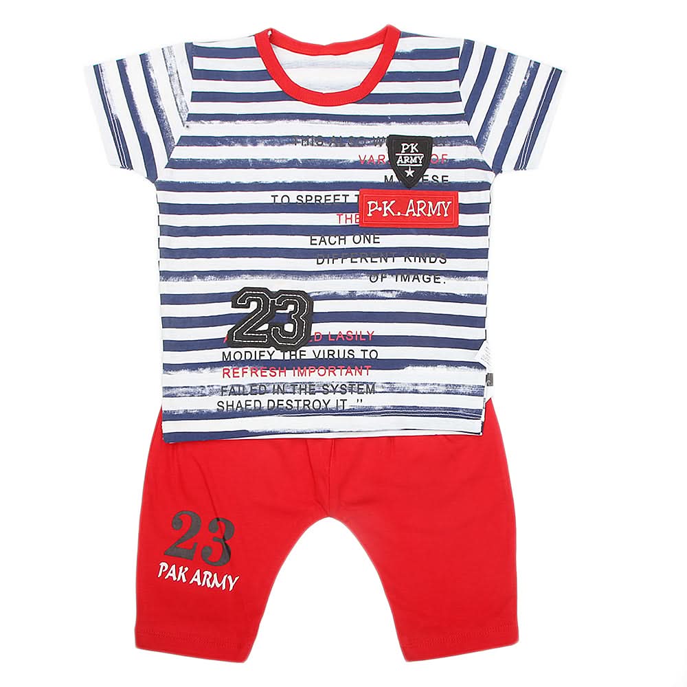 Boys Half Sleeves Short Suit 32880 - Red, Kids, Boys Sets And Suits, Chase Value, Chase Value