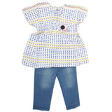 Girls Half Sleeve Suit 8013 - White, Kids, Girls Sets And Suits, Chase Value, Chase Value