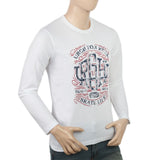 Men's Full Sleeves Lycra Printed T-Shirt - White, Men, T-Shirts And Polos, Chase Value, Chase Value