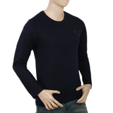 Men's Full Sleeves Logo T-Shirt - Navy Blue, Men, T-Shirts And Polos, Chase Value, Chase Value