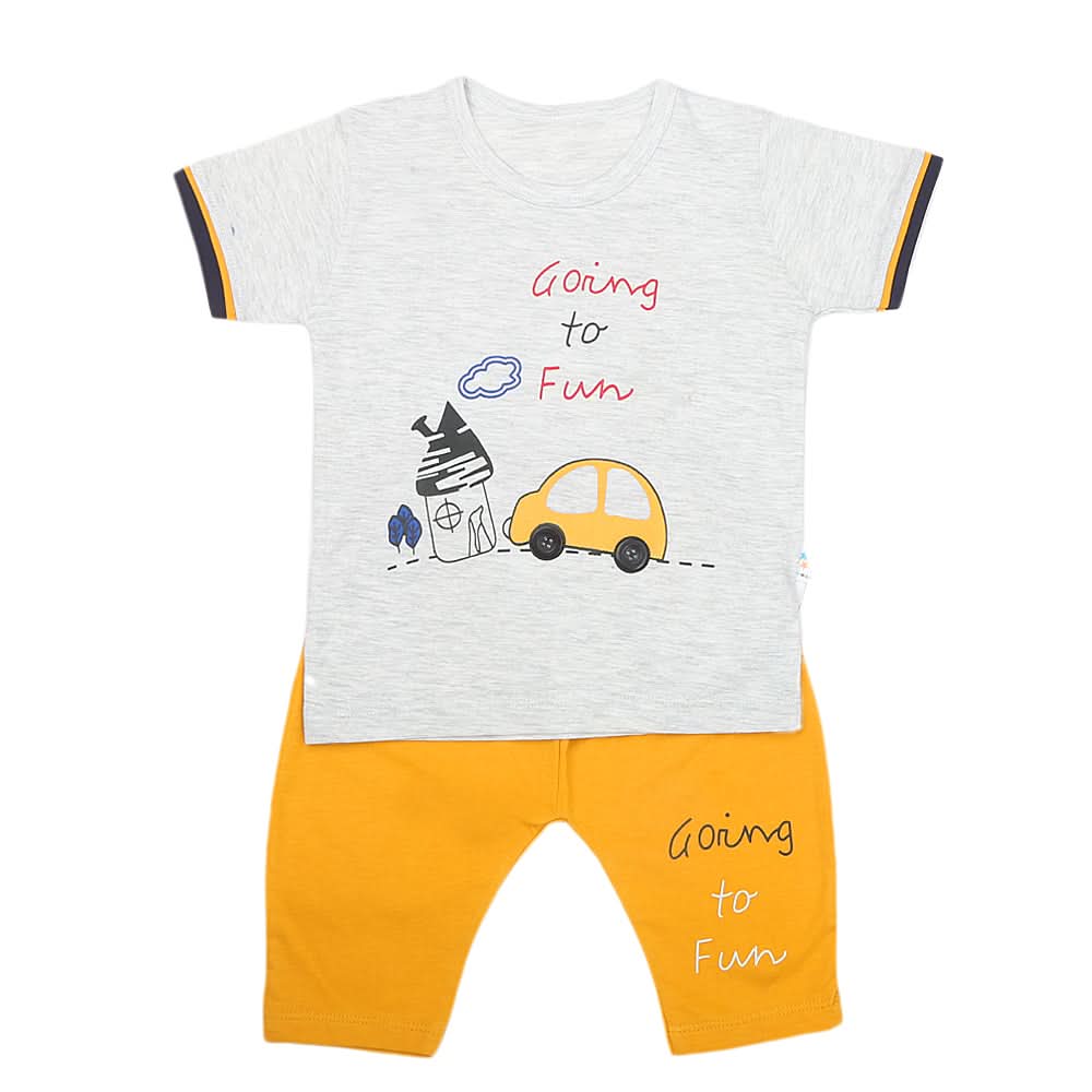Boys Half Sleeves Short Suit - Yellow, Kids, Boys Sets And Suits, Chase Value, Chase Value