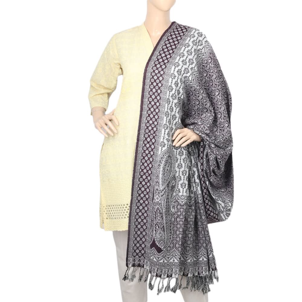 Women's Velvet Print Peoar Shawl - Purple, Women, Shawls And Scarves, Chase Value, Chase Value