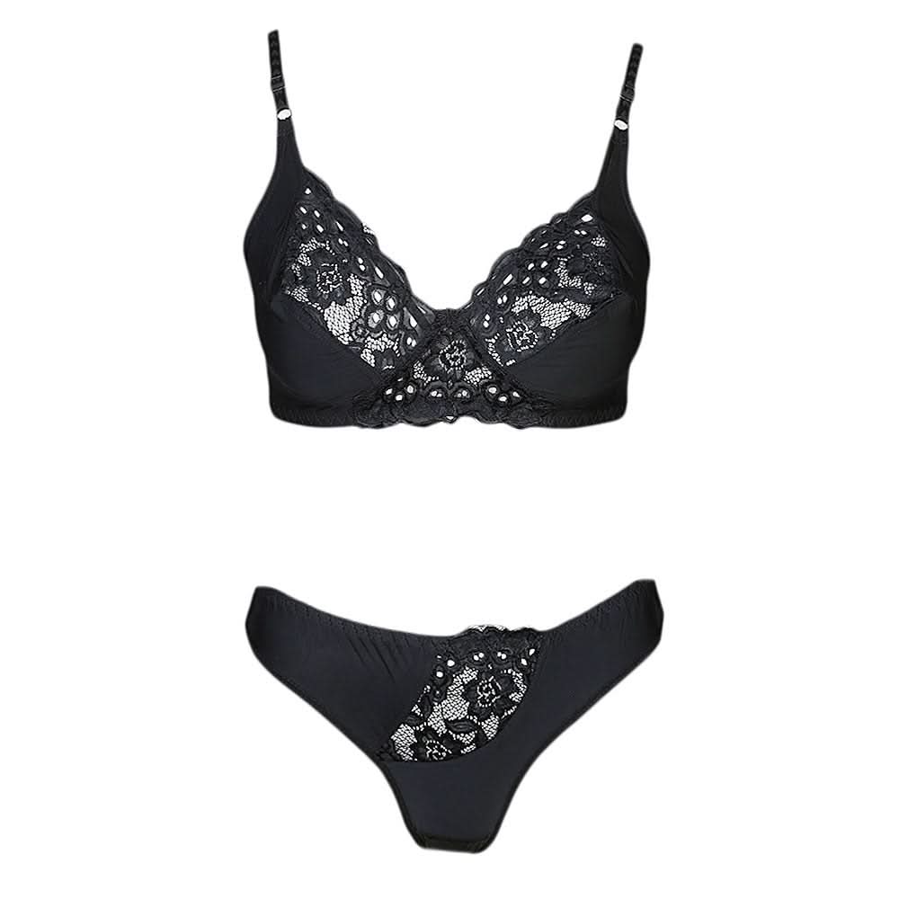 Women's Bra & Panty Set - Black, Women, Bra And Panty Sets, Chase Value, Chase Value