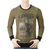 Men's Round Neck Printed T-Shirt - Green, Men, T-Shirts And Polos, Chase Value, Chase Value