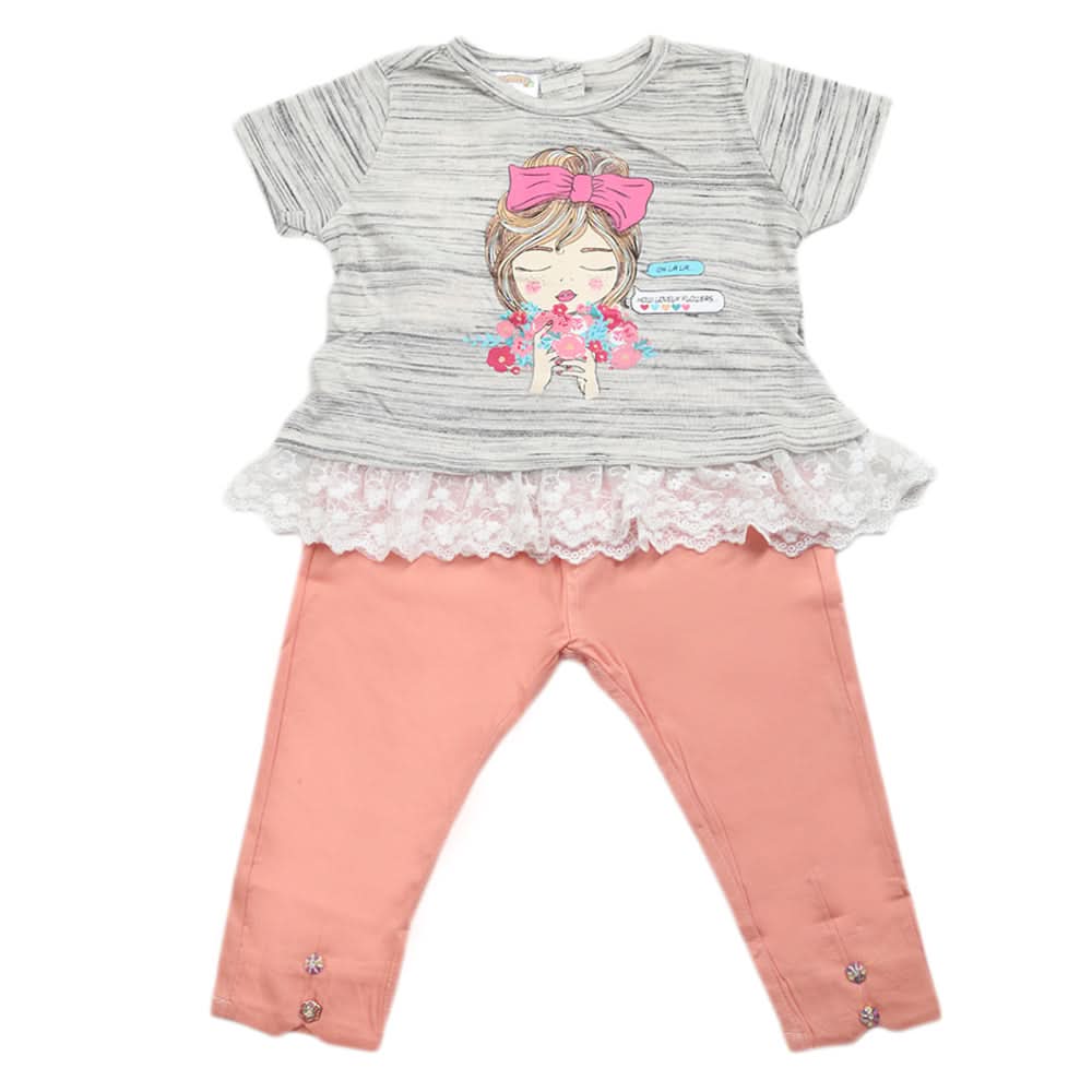 Girls Trouser Suit - Peach, Kids, Girls Sets And Suits, Chase Value, Chase Value