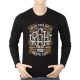 Men's Full Sleeves Lycra Printed T-Shirt - Black, Men, T-Shirts And Polos, Chase Value, Chase Value