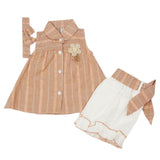 Newborn Girls Half Sleeves Suit - Brown, Newborn Girls Sets & Suits, Chase Value, Chase Value