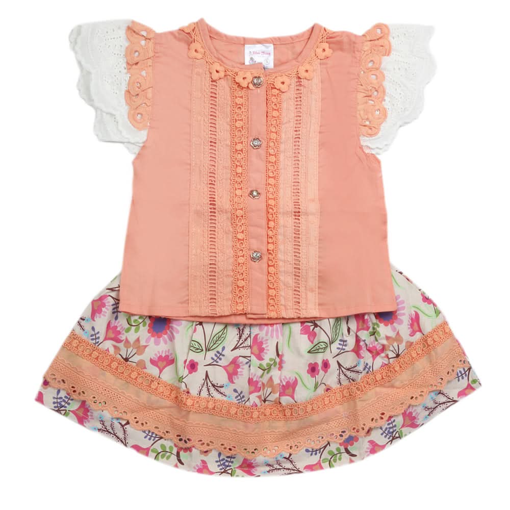 Girls Skirt Suit - Peach, Kids, Girls Sets And Suits, Chase Value, Chase Value
