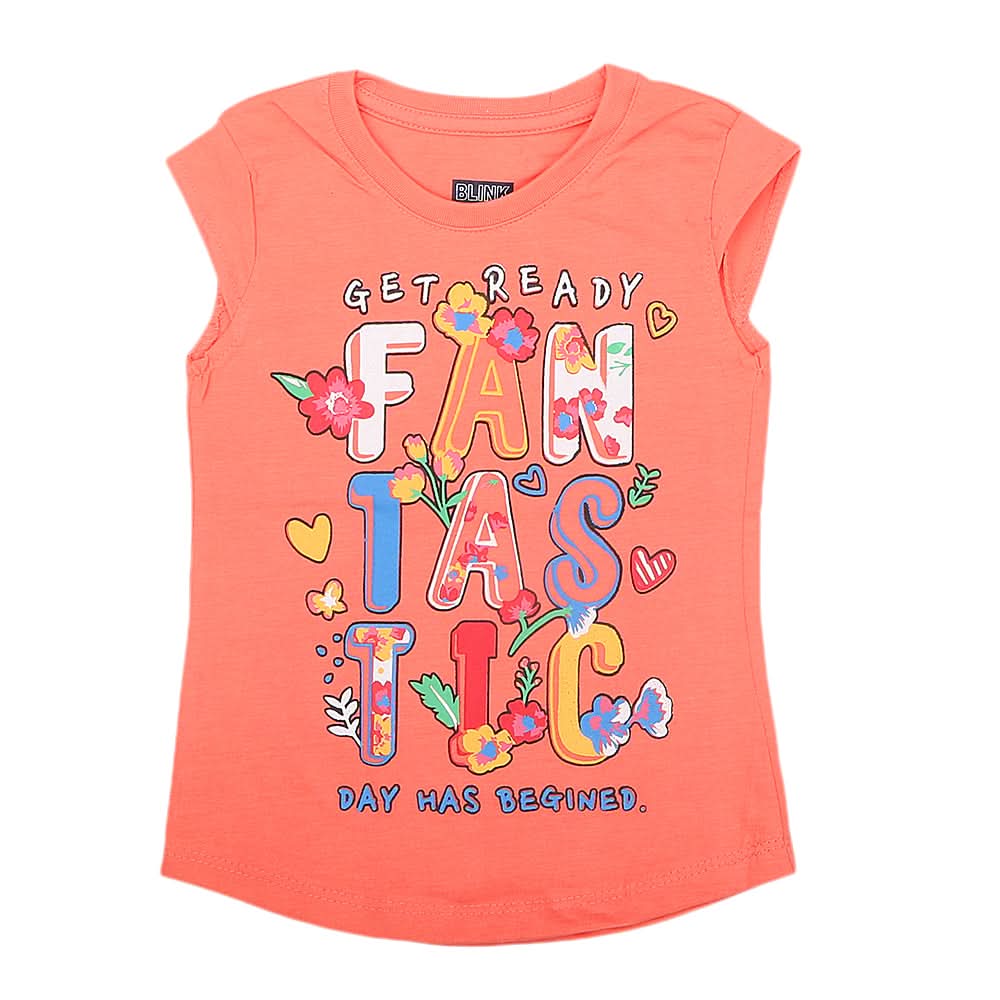 Girls Half Sleeves Printed T-Shirt 4712 16-24 - Pink, Kids, Girls T-Shirts, Chase Value, Chase Value