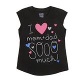 Girls Half Sleeves Printed T-Shirt 4707 16-24 - Black, Kids, Girls T-Shirts, Chase Value, Chase Value